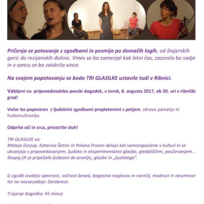 TRI GLASILKE v ribniškem gradu